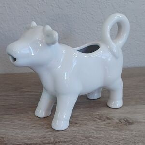 White Ceramic Cow Creamer Vintage